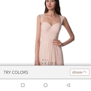 Short Petal Pink Bill Lokoff Bridesmaid Dress